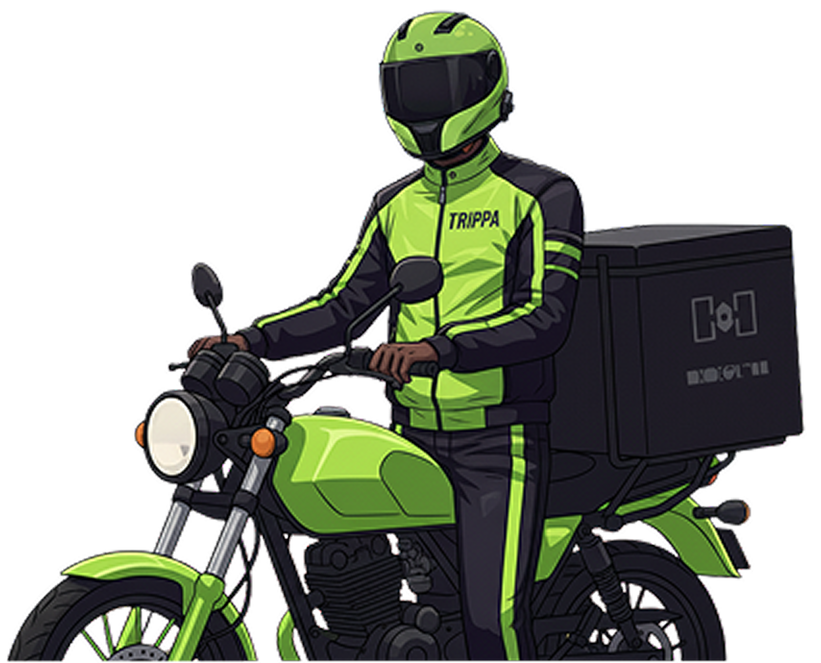 Trippa rider on an electric motorcycle