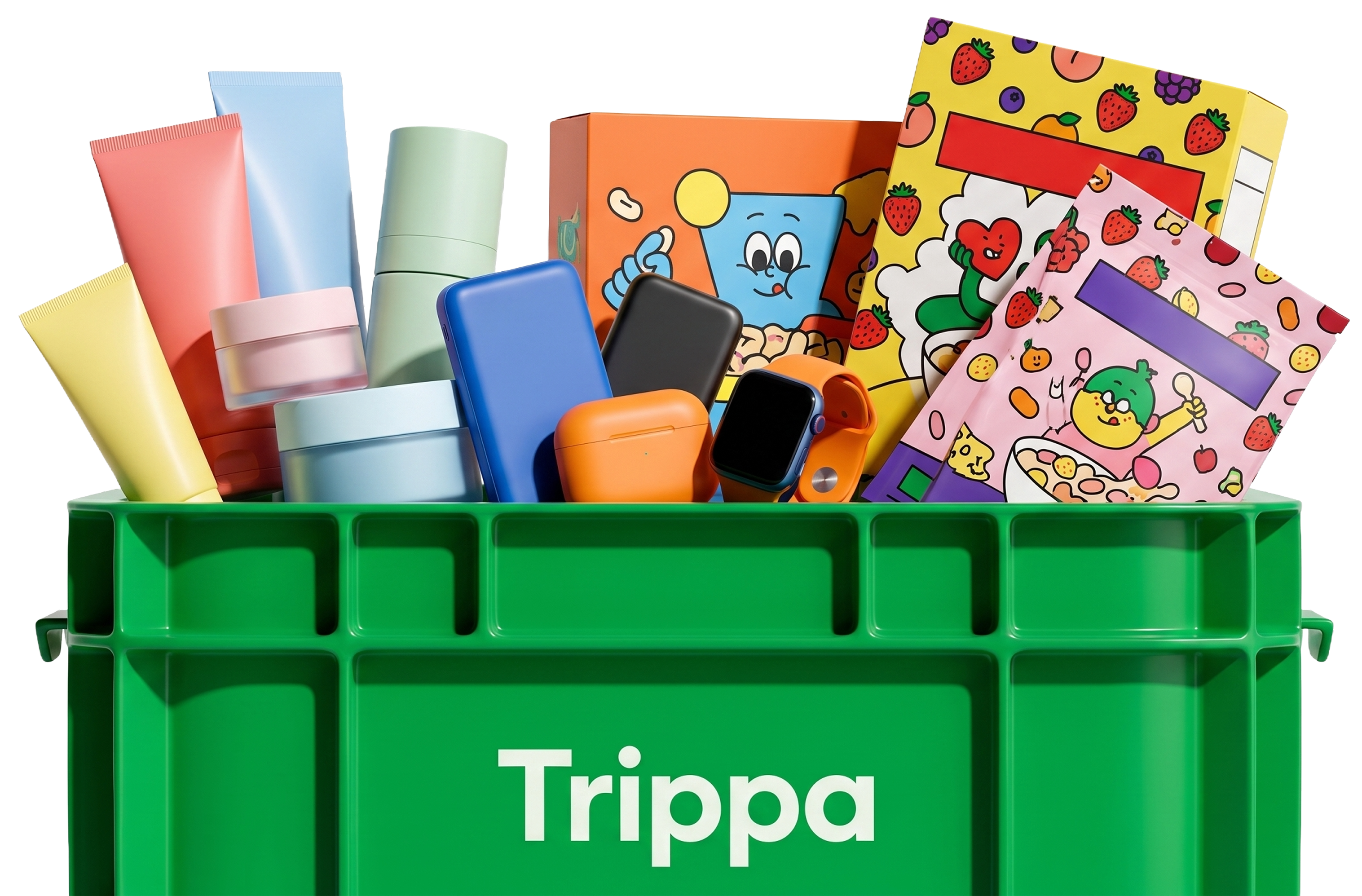 Products inside a Trippa delivery basket