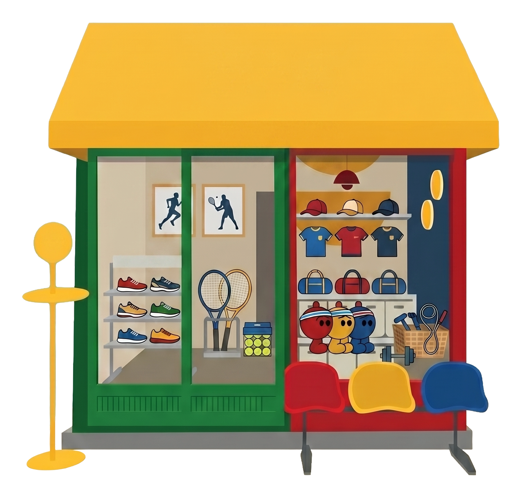 Illustrated retail store
